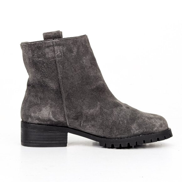 Splendid Women Distress Grey Suede Fleece lined Slip on Boots sz 7.5 - Picture 3 of 8